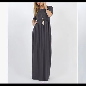 Soft, gray long dress